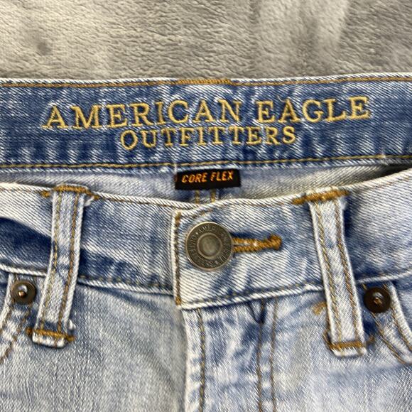 American Eagle Core Flex Slim Jeans Men's Size‎ 28x28 Light Blue Denim - Picture 3 of 10